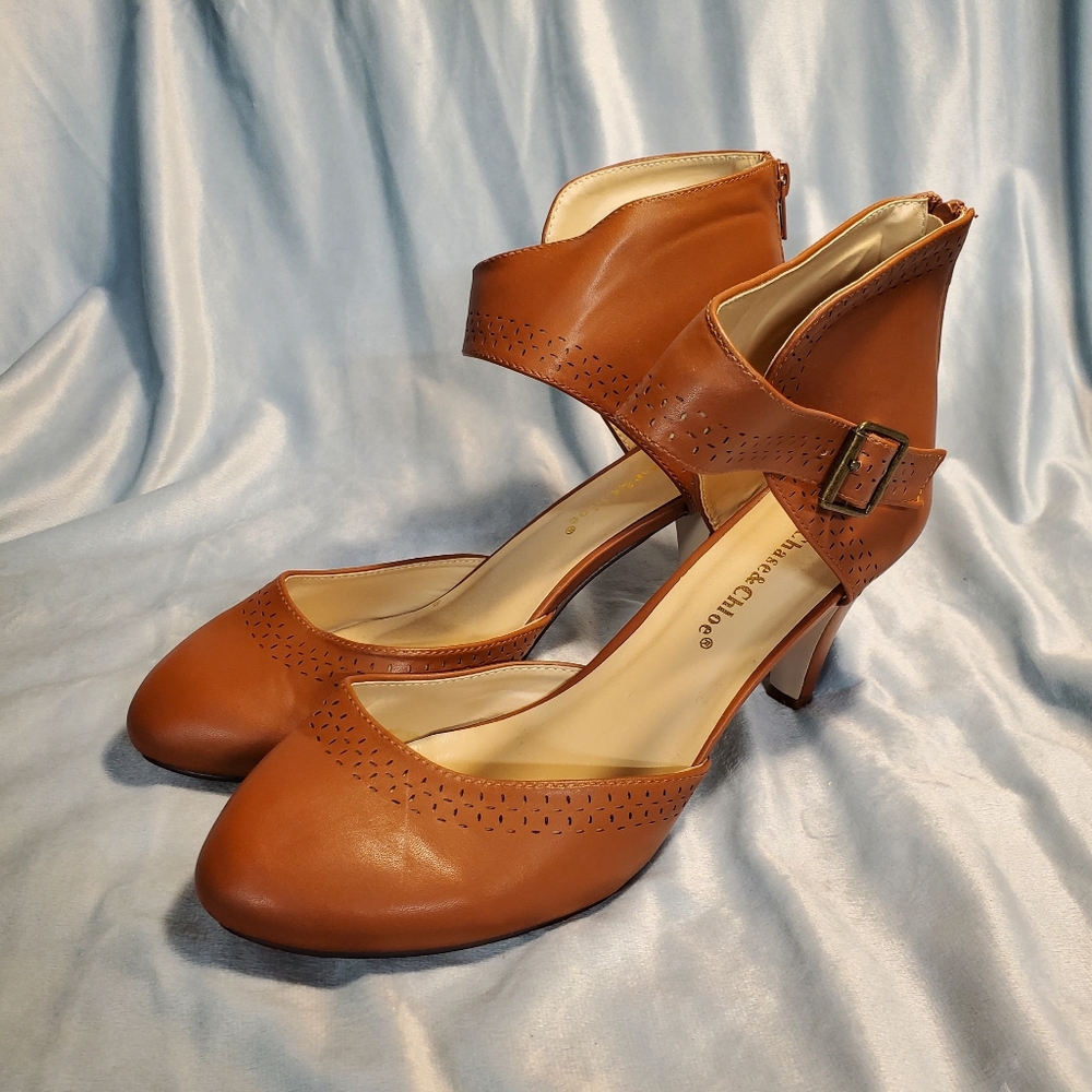Caramel Buckle Heels